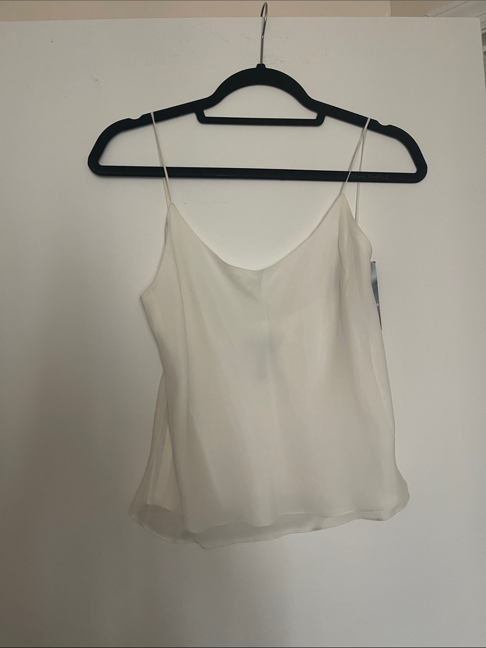 Women's Cream Silk/ polyester Cami Tank Top